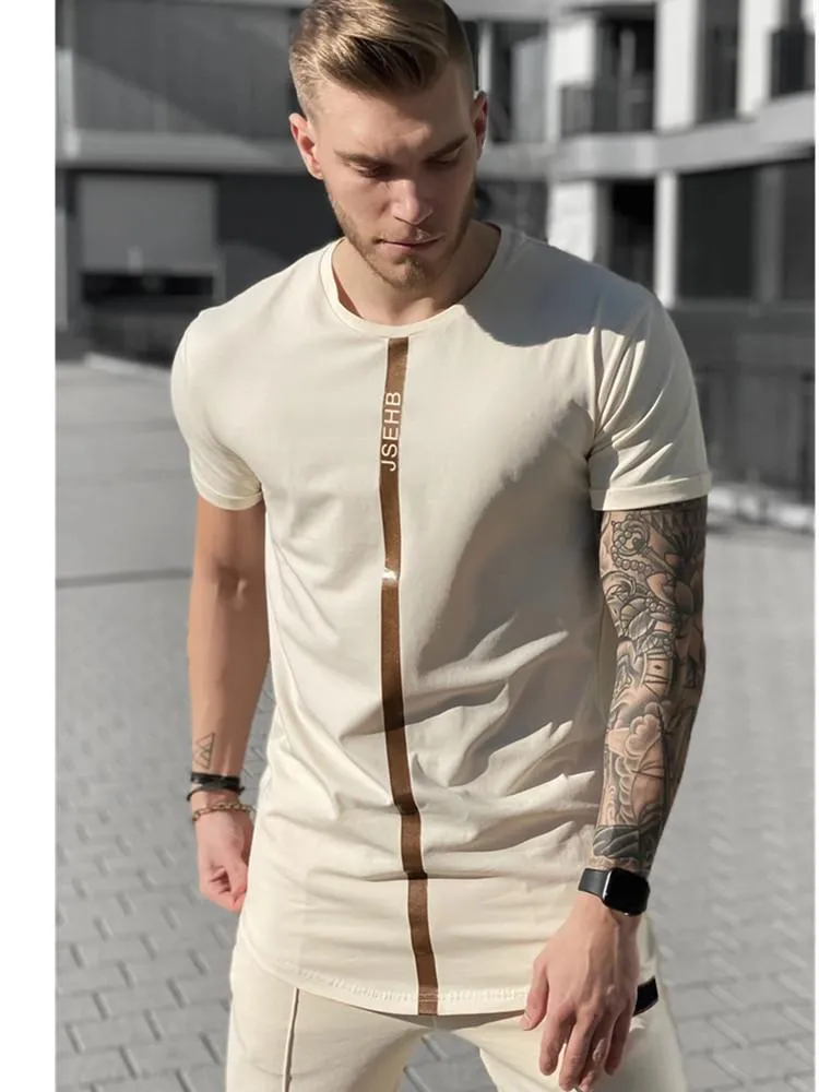 Mäns T-shirts Sommar Siksilk Male T Shirt Silk Tshirt O-Neck Korta Jogging Mens Shirts Sik Men T-shirt Toppar Tees