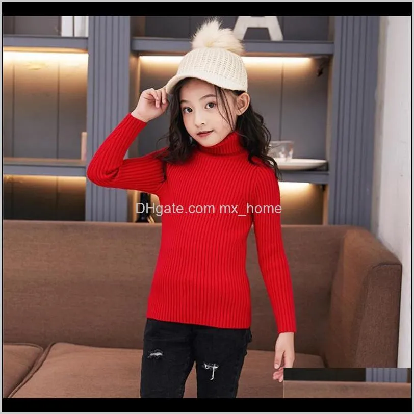 liligirl baby girls winter turtleneck sweater colthes autumn boys children clothing pullover knitted solid kids sweaters 201103