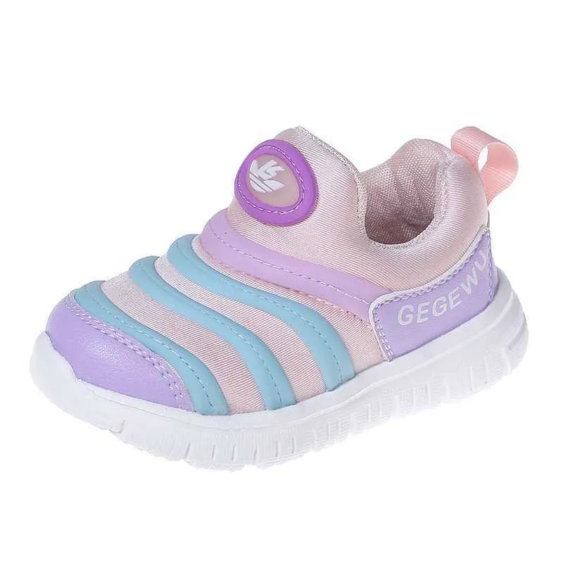 Mode décontracté enfants chaussures rayure enfants appartements fond souple chaussures de Sport enfants filles garçons maille baskets Chaussure Enfant G1025