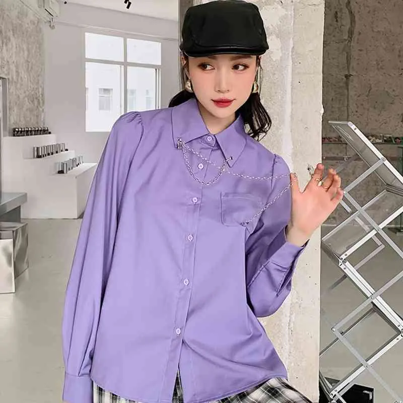 Women Long Sleeve Shirt Large Size Fit Lady Casual Purple Shirts Fashion  Summer Arrivals 2H080 210513 From 50,28 €