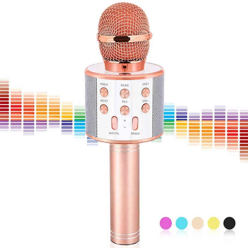 Microfones Wireless Bluetooth USB Microphone Professional Condenser Karaoke Mic Stand Radio Mikrofon Studio Recording Studio Child's Gift T220916