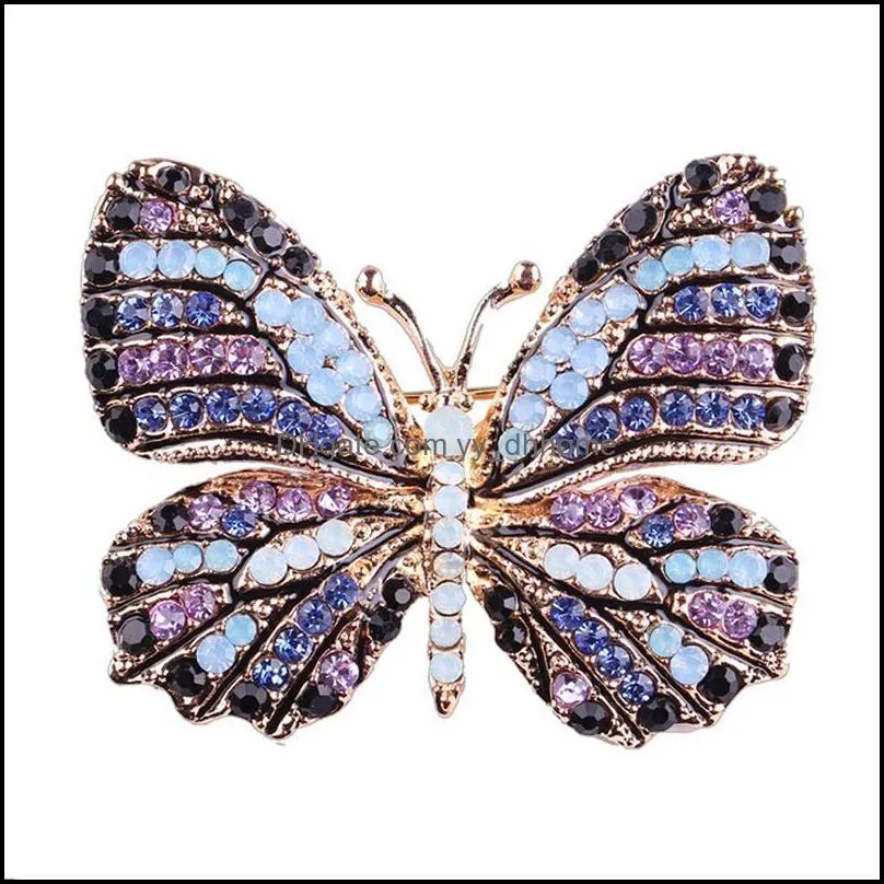 Pins, Brooches Fashion Butterfly For Women Perfect Rhinestone Crystal Pins Christmas Gift