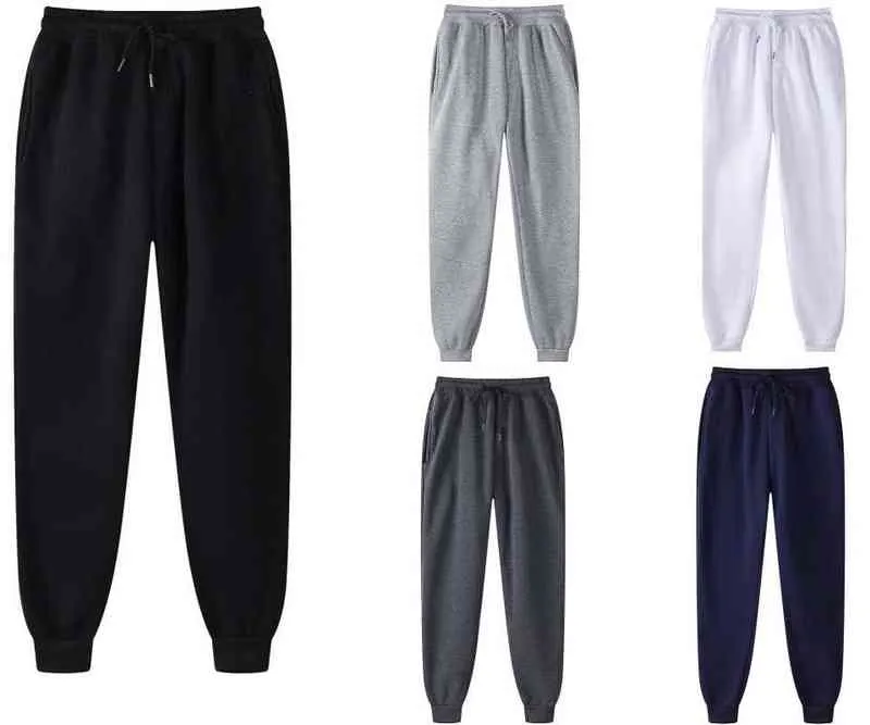Marka Pantolon Erkekler ve Kadın Kış Kıyısı Moda Jogging Sonbahar Siyah Beyaz Spor Düz Renk Günlük Sweatpants 0124