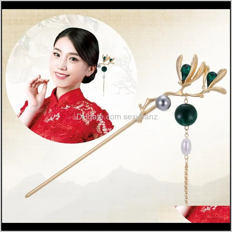 chinese magnolia hair stick traditional hair chopsticks vintage tassel pin chignon pin chopsticks styling mak