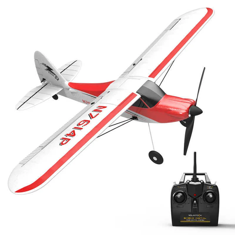 VOLANTEX SPORT Cub 500 761-4 500mm Wingspan RC Glider Airplane 4CH Treinador aeróbático para iniciantes aerobático RTF construído em 6 eixos Gyro 211026