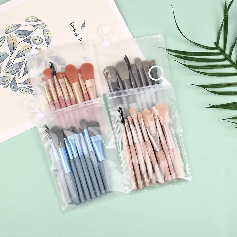 DHL 8PCS مجموعة ماكياج فرش مسحوق فرشاة أطقم الوجه فرشاة العين نفخة دفعة colorfulbrushes مؤسسة تجميل التجميل في المخزون