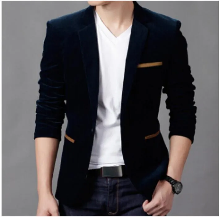 Erkek Moda Blazer İngiliz Tarzı Rahat Slim Fit Takım Elbise Ceket Erkek Blazers Erkek Ceket Terno Masculino Artı Boyutu 4XL