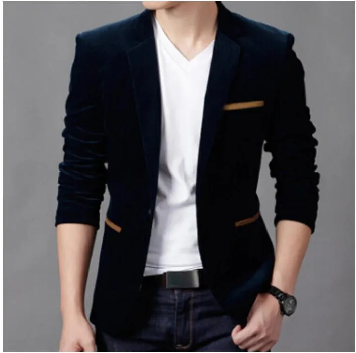 Mens Fashion Blazer British's Style Casual Slim Fit Costume Veste Homme Blazers Hommes Manteau Terno Masculino Plus La Taille 4XL