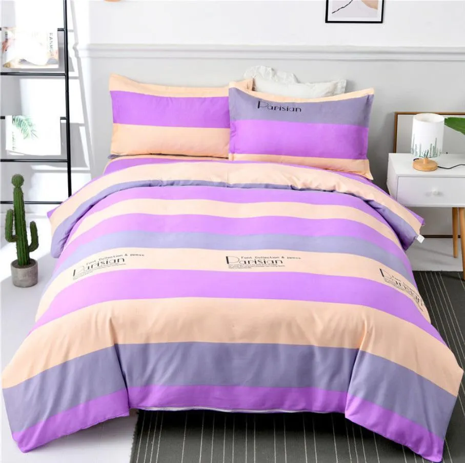 Purple Lattice Duvet Cover Textile Bedding Skin-friendly Large Size Duvet Cover For Men Women ( Only 1pc Duvet Cover ) F0343 210420