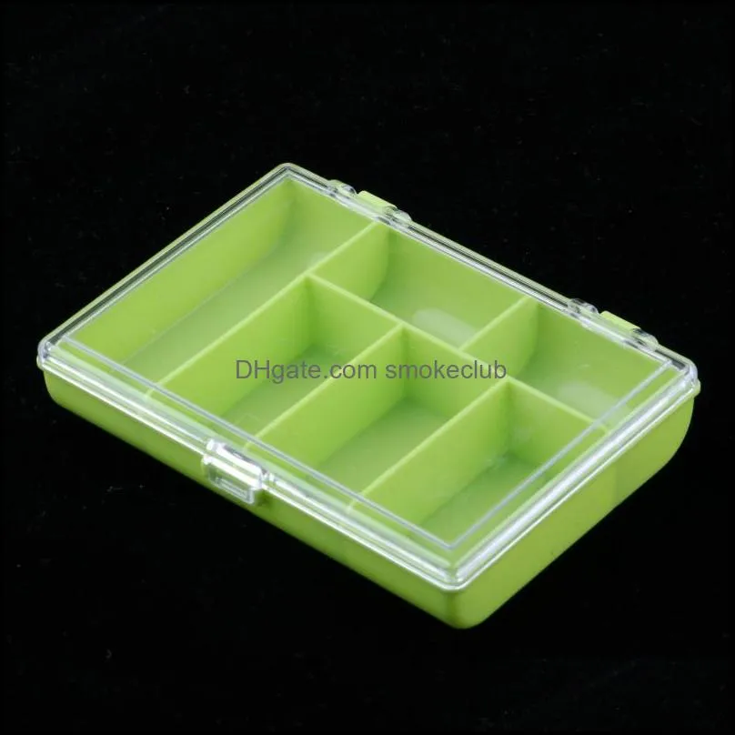 Fishing Accessories Portable Lure Hook Box 6 Compartments Hard Plastic Storage Case Container Organizer