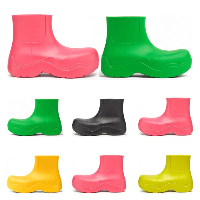 Chelsea boots femmes Candy couleurs unies rose noir Pistachio Frost jaune plate-forme rouge Martin Bottine bouts ronds imperméable extérieur