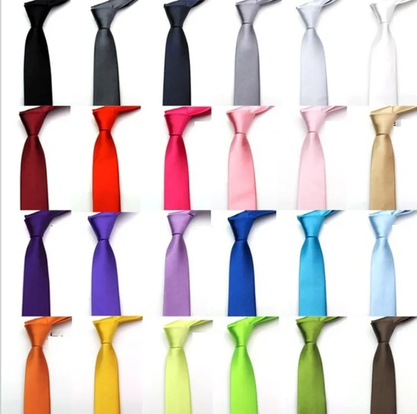 5 cm 24 colori in stock cravatte da uomo di dimensioni regolari imitano la cravatta da sposa tinta unita in seta