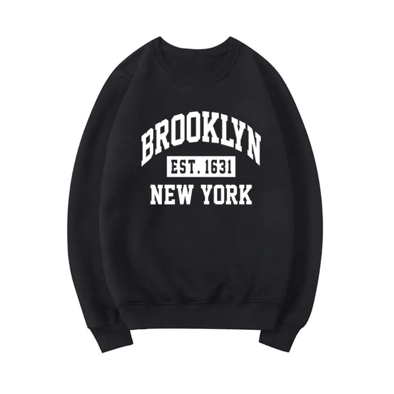 Damskie Bluzy Bluzy Brooklyn NYC List Graphic Bluza York Koszulki Hoodie NY Prezent Spadek Pulower Unisex Casual Streetwear