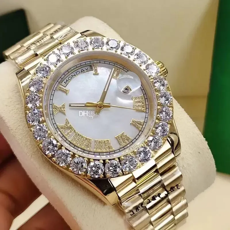 44 mm Wysokiej jakości AAA+ męskie zegarek męskie zegarki Diamond Zatrudnia Mężczyźni Automatyczne mechaniczne zegarek ze stali nierdzewnej Kluczowe sporty na rękę Wodoodporne zegarki