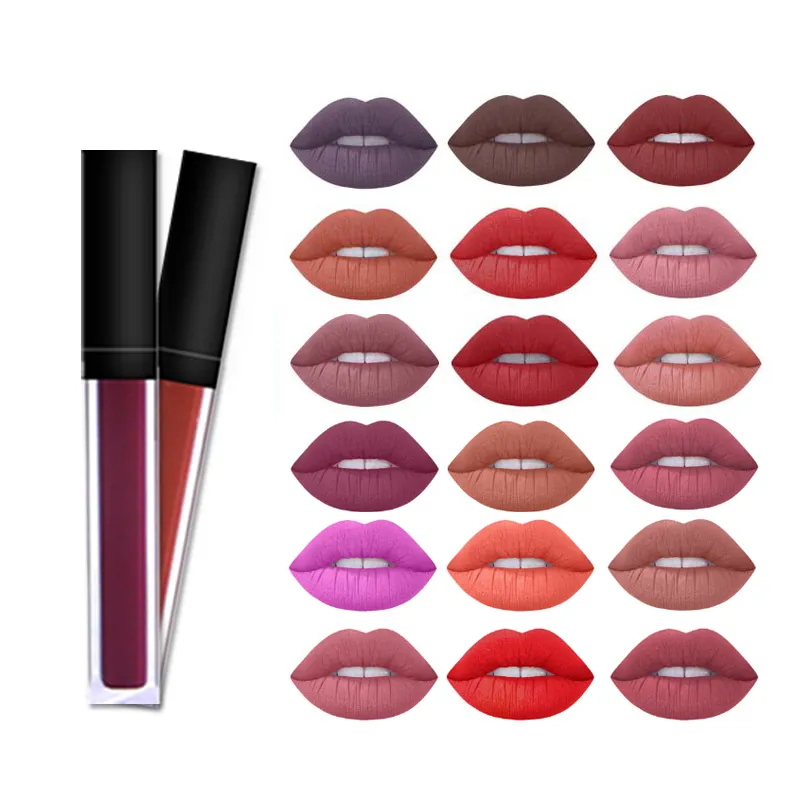 111 Stück wasserdichte Lippenstifte Private Label Matte Nude Liquid Lipstick Großhandel Make-up-Anbieter 41 Farben Kundenspezifische Verpackung