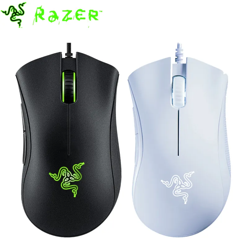 Deathadder الأساسي الألعاب السلكية الفأرة 6400DPI مريح المهنية-الصف البصرية الاستشعار الماسر الفئران كمبيوتر محمول