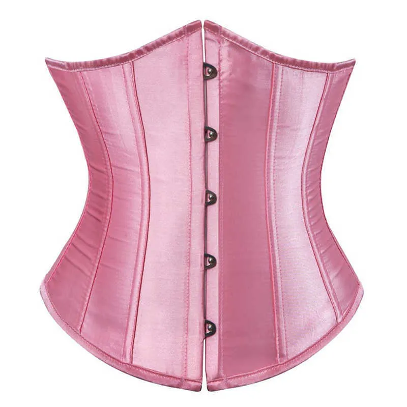 Gothique Burlesque Underbust Corsets Bustiers Sexy Plus Size Satin Solid Color Vintage Lace Up Bodyshaper