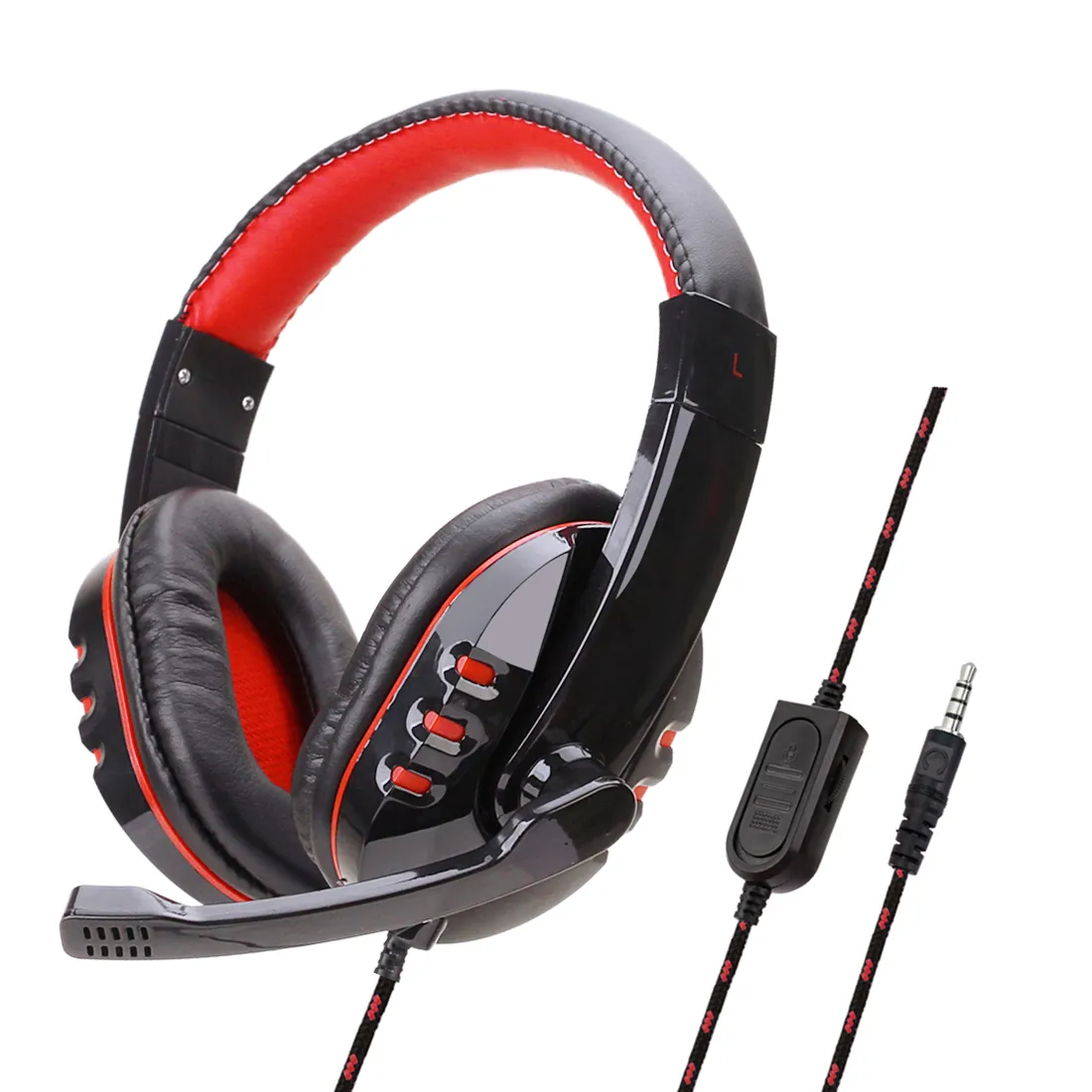 Wired Gaming Headphones Gamer Headset med mikrofon för dator Laptop PS4 Mobiltelefon