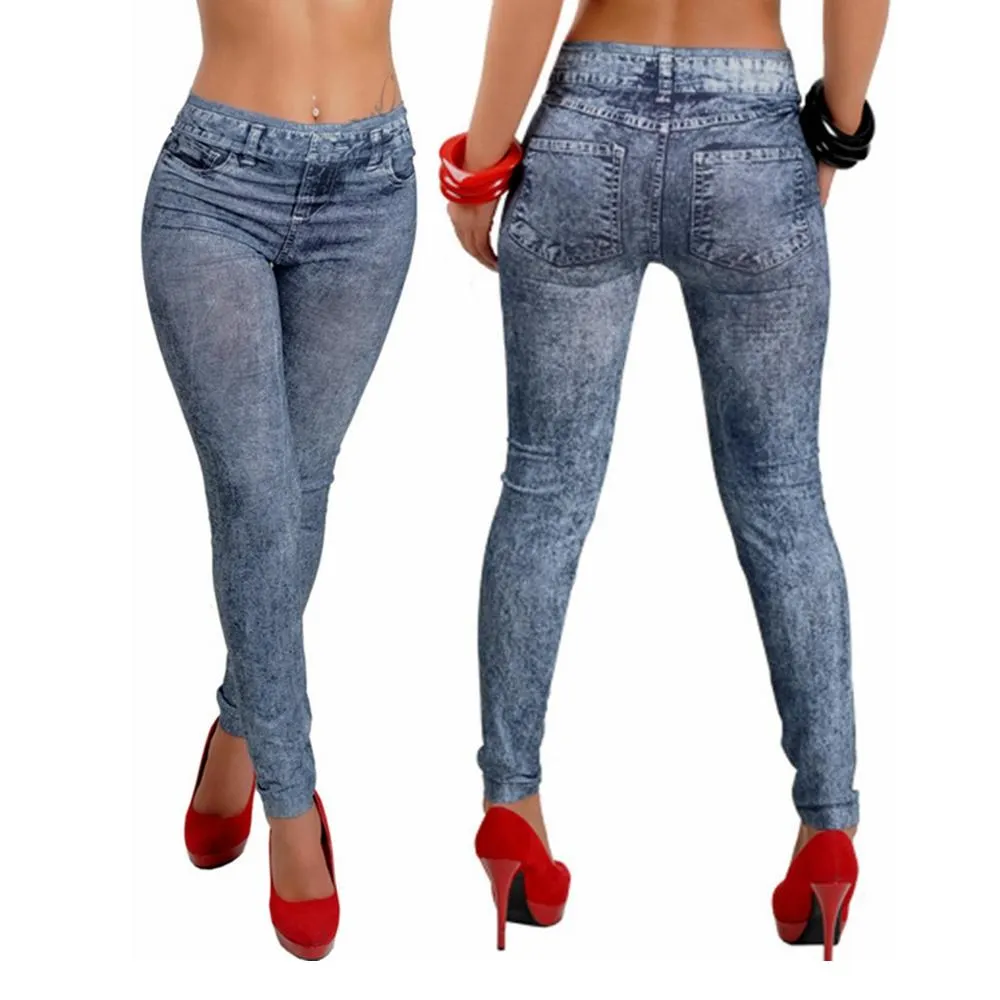 Qnpqyx kvinna mjuka tights leggings kvinna jeans denim snöflinga skinny sexiga byxor slim stretch byxor botten ljja3110