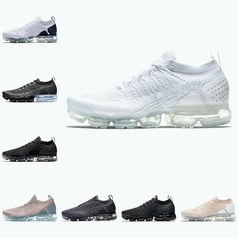 Nike Air Max Vapormax 2.0 Shoes New airmax flyknit Alta qualità 2.0 Knit 3.0 Mens Scarpe da corsa a buon mercato Moc Hot Punch Cinder Tripla Black Bianco Grigio Grigio Volt