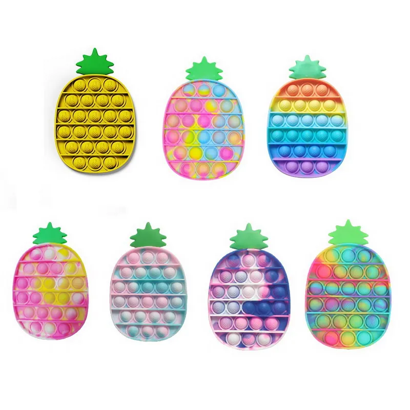 Ananas sensorisk stress bubbla leksak fidget push toys party favor gåvor för barn, autistiska vuxna squeeze autism speciella behov