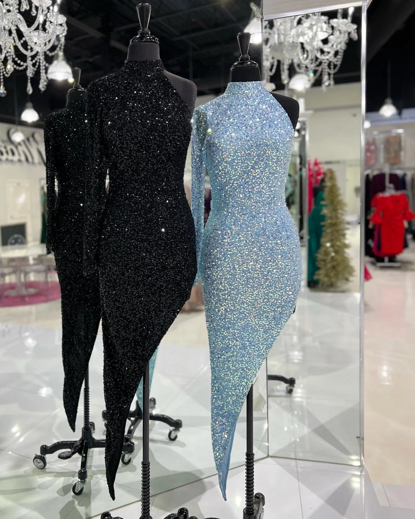 Asymmetrical Sequins Prom Dresses 2022 Sheath High... From  Uniquebridalboutique, $93.97 | DHgate.Com