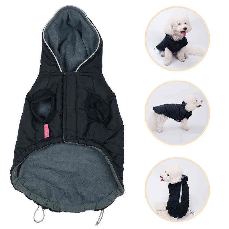 防水犬の服冬の暖かいフリースの犬のジャケットの反射ペットコートのための小さな中犬の子犬服Chihuahua衣装211106