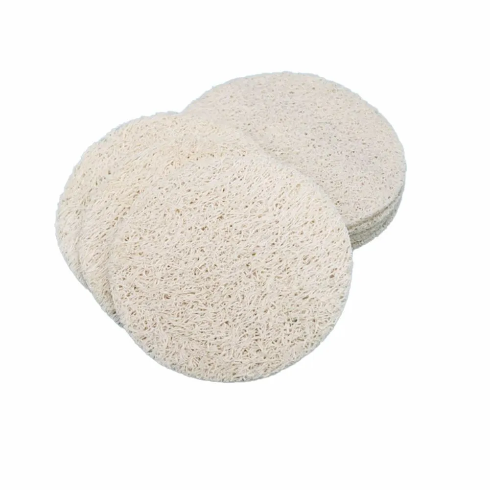 500ピース自然のLOOFAHフェイシャルパッド8 * 8cm Loofah-discメイクアップスポンジ剥離顔Loofahs Pad Luffa Loofaブラシ