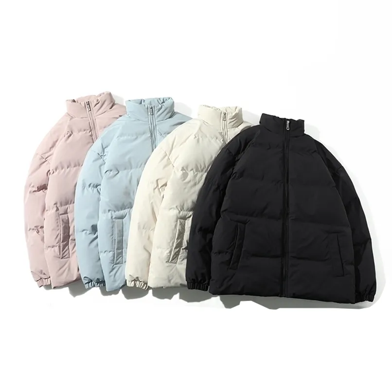 Vinterjacka Män Parkas förtjockad Varm kappa Mens Stand Collar Jackor Bubbla Färg Kvinnor Parka Fashion Streetwear 6xl 211206