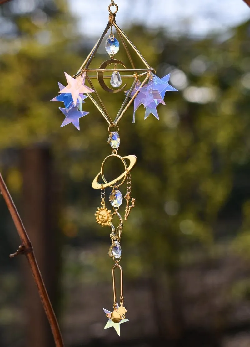 Custom Constellation Bil Suncatcher-Celestial Witchy Suncatcher, Holografisk Fönsterinredning, Rainbow Suncatcher, Crystal Suncatcher Garden Deco