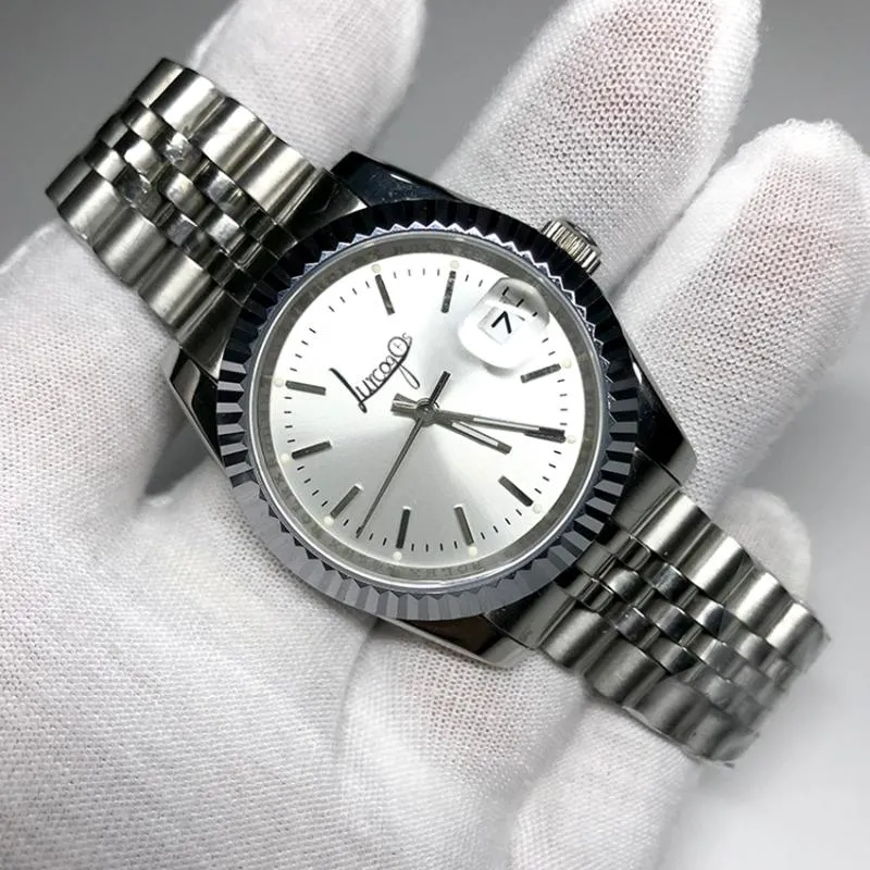 Armbanduhren Hohe Qualität 36mm40mm Unisex Silber Zifferblatt Uhr Glide Smooth Second Hand Leuchtende mechanische Uhren Datejust