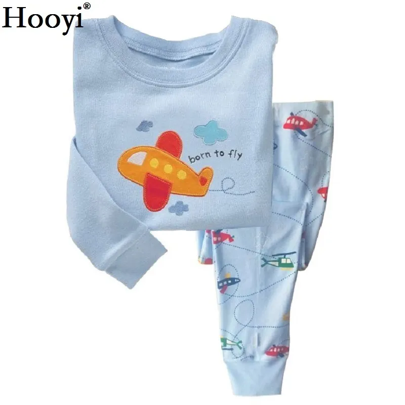 Vêtements de bébé costumes garçons pyjamas 2 3 4 5 6 7 ans avion mouche mode enfant en bas âge chemise de nuit vêtements de nuit ensembles 100% coton 210413