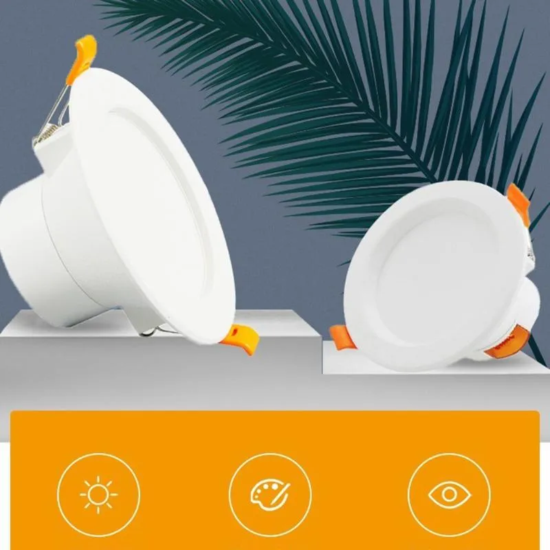 Downloads 4 "Wi -Fi Led Downlight Dimning Smart Lamp Induction Teto Spot Light 12W Painel redondo embutido