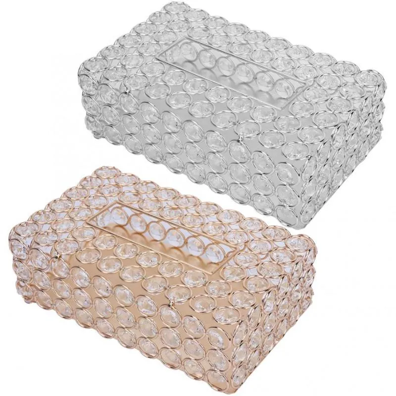 Scatole per fazzoletti Portatovaglioli Copri scatole Rettangolari in cristallo artificiale Portaoggetti in carta Decorazioni per la casa Toilette