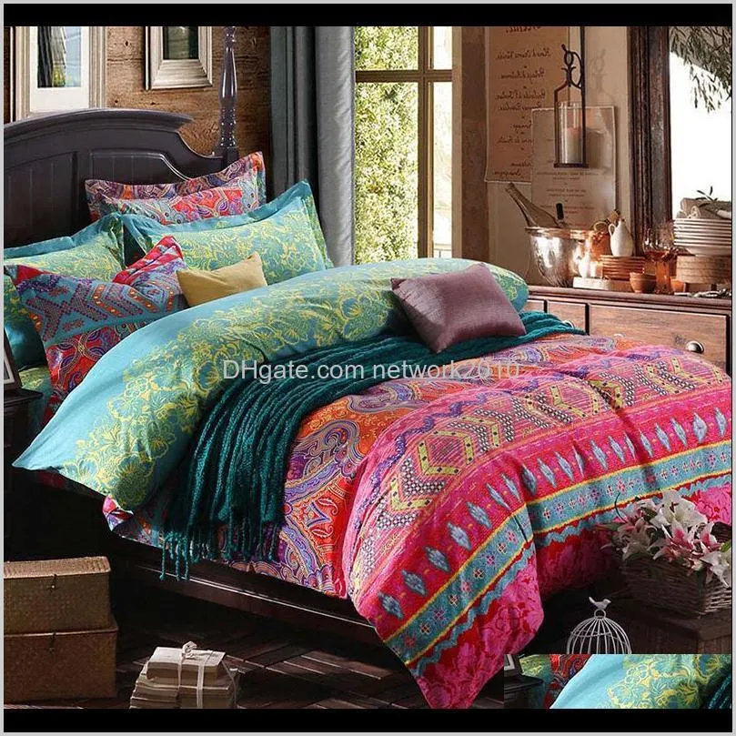 ethnic style bohemian 3d comforter bedding sets mandala duvet cover set winter bedsheet pillowcase queen king size bedlinen bedspread