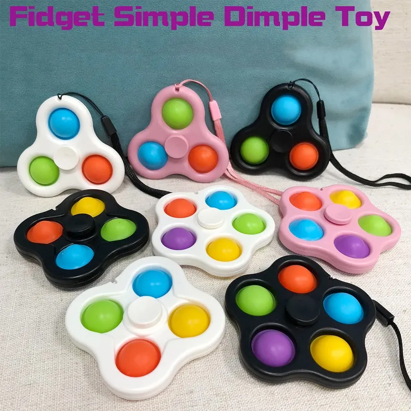 2 I 1 Creative Finger Bubble Music Fingertip Gyro Trouble Toy Keychain Decompression Toys