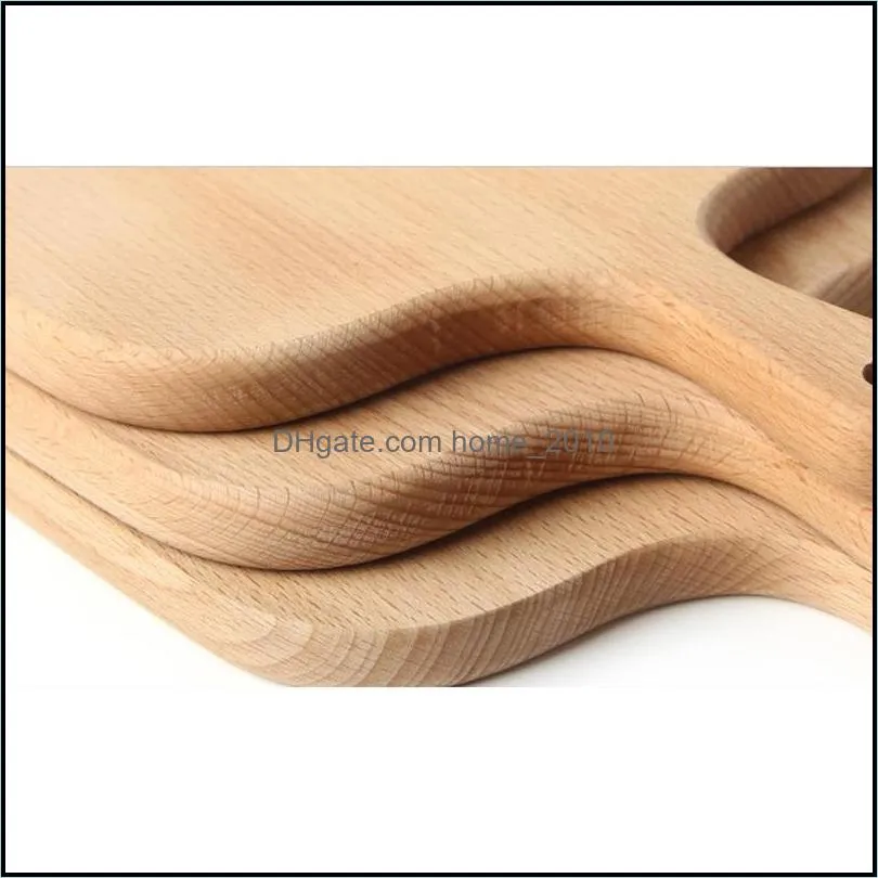 Home Chopping Block Kitchen Beech Cutting Board Cake Plate Serving Trays Wooden Bread Dish Fruit Plate Sushi Tray Baking Tool BC