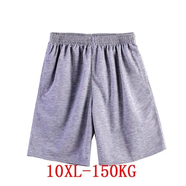 Plus Storlek Stor sommar Män bomull Shorts Soprts 6XL 8XL 10XL Stor försäljning Billiga bekväma andningsbara mjuka lösa shorts 150kg grå x0628