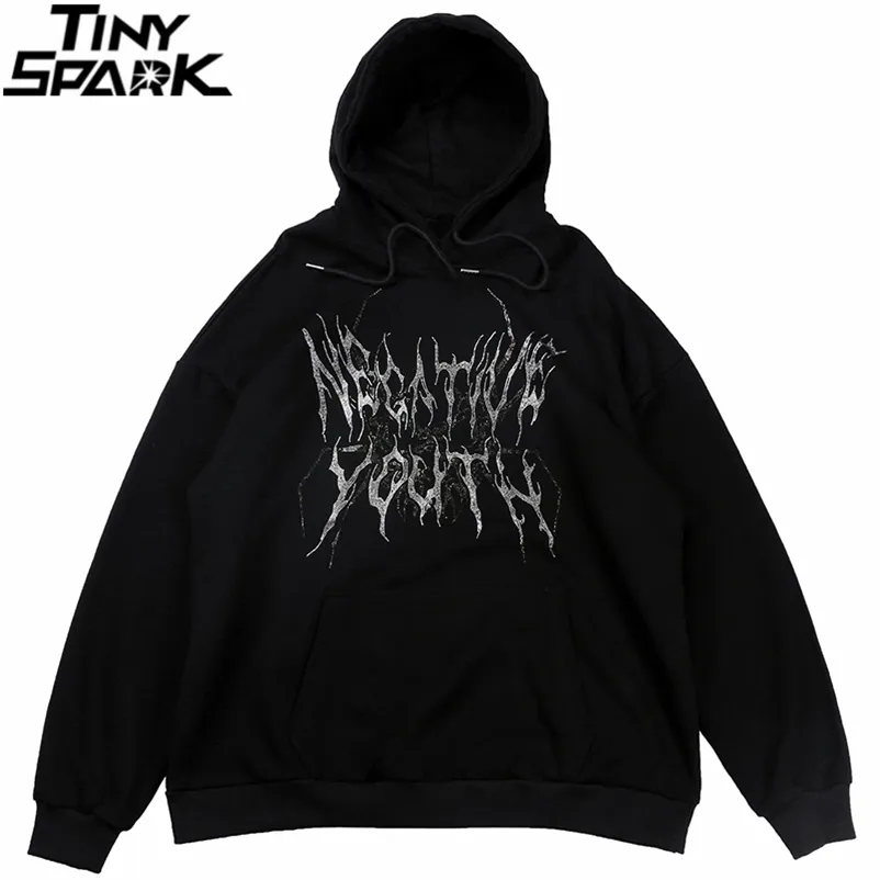 Hip Hop Men Oversize Hoodie Sweatshirt Streetwear Spider Web Pullover Harajuku Cotton Oversized Sweatshirt Loose Casual 210720
