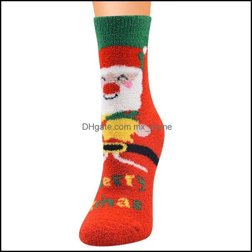 2020 New Christmas Socks Series For Ladies Coral Velvet Santa Socks Christmas Women Socks Free Shipping