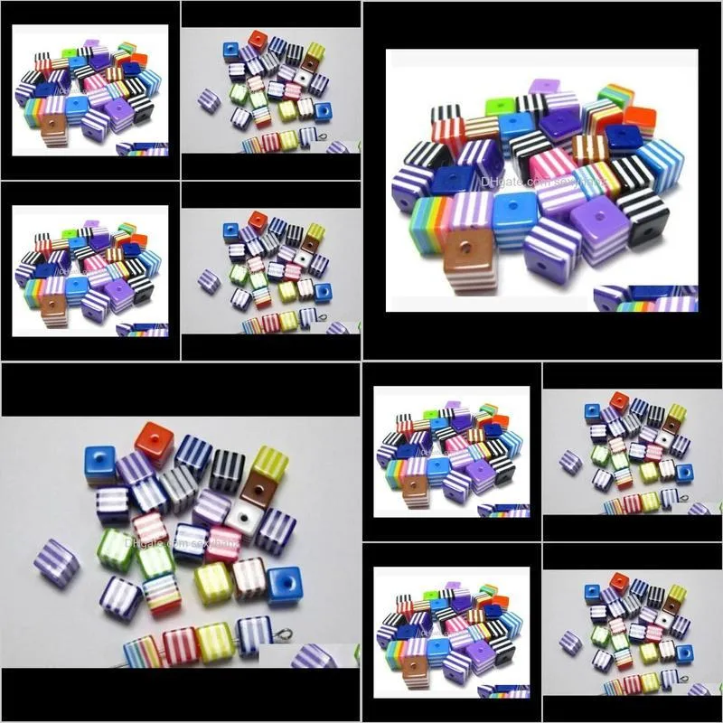 new fashion jewelry diy beaded material / acrylic beads ~ 7 * 7mm acrylic stripe beads square spacer beads 500pcs