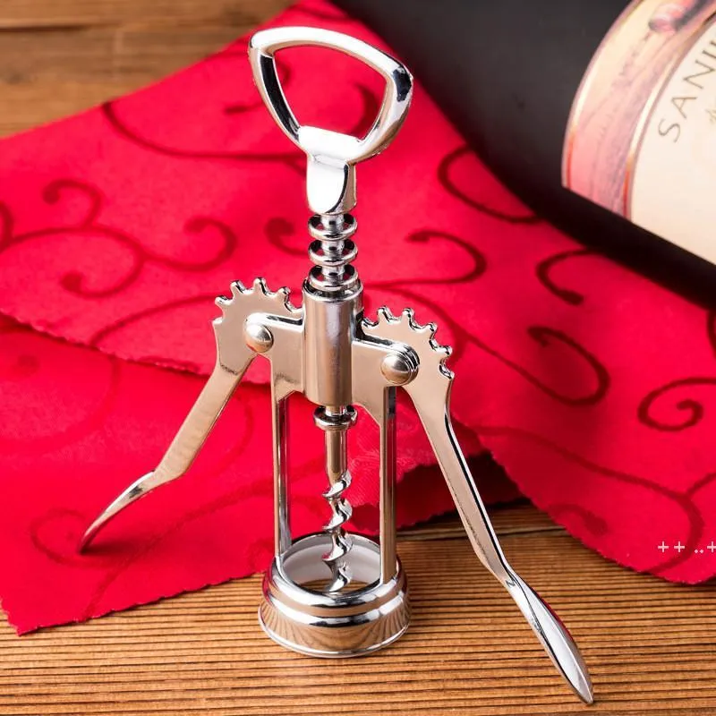 Otwieracz do wina Otwieracze do butelek Ze Stali Nierdzewnej Metal Silne Ciśnienie Skrzydło Corkscrew Kuchnia Grapeczna Dalanie Bar Accessory Rra99201