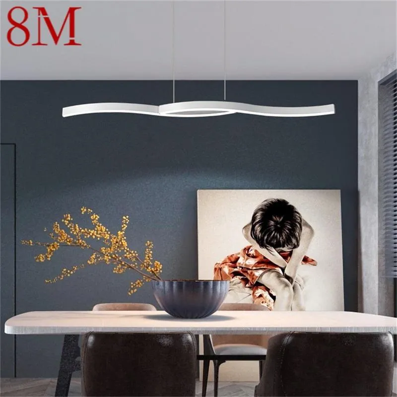 Lampy wiszące 8m światła z zdalnym sterowaniem Dimmable 220V 110V Nowoczesne urządzenia dekoracyjne do domu w jadalni restauracji