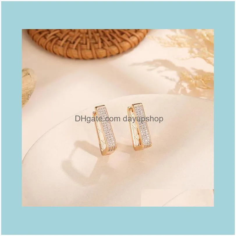 Multiple Trendy Cubic Zirconia Stud Earrings V-type Fashion Hollow Simple Earrings For Women Jewelry high quality Gift