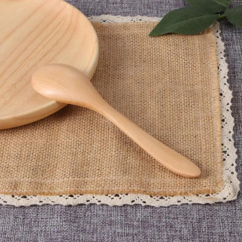 Spoons 5Pcs Kitchen Wooden Spoon Rice Soup Tableware Home Cutlery Cooking Utensils