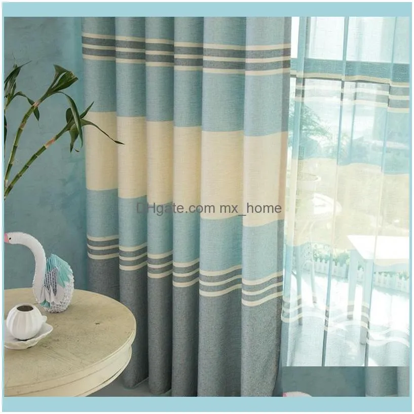 Curtain & Drapes High Quality Modern Blackout Curtains Striped Printed Window For Bedroom Living Room Children Panel