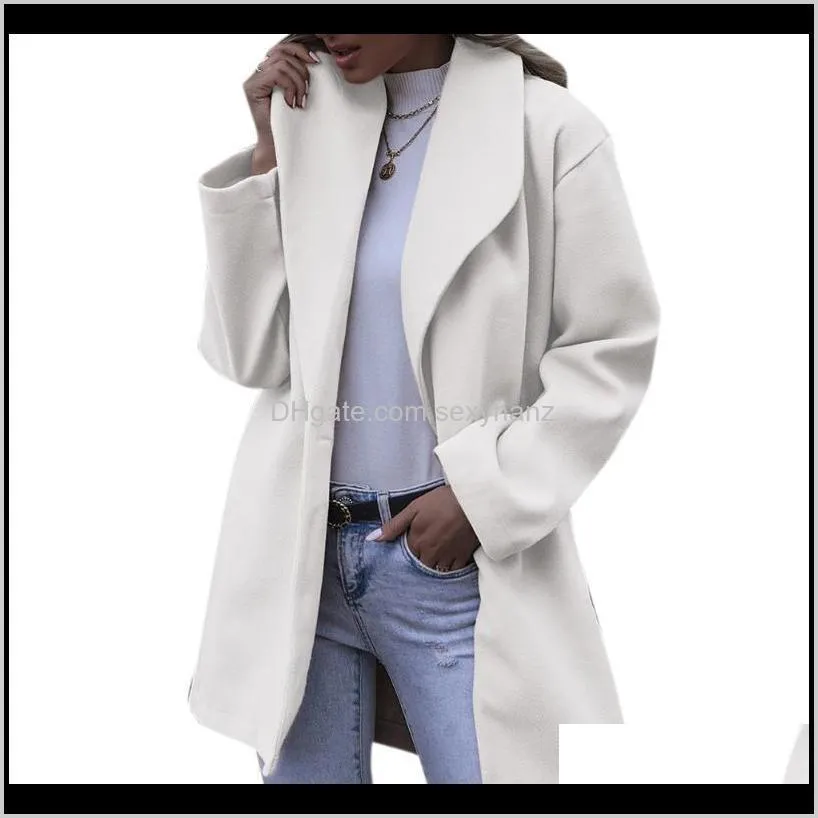 plus size women blends coats pure color long sleeve hooded outerwear autumn winter new fashion midi abrigos mujer invierno 2021