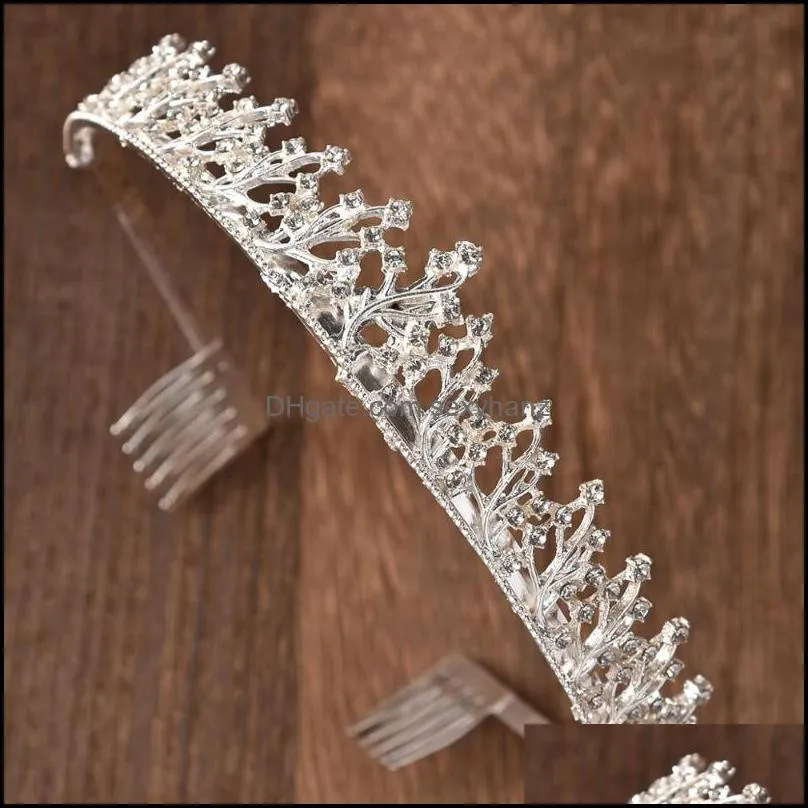 Hair Clips & Barrettes Carddoor European And American Alloy Rhinestone Women Girl Comb Crown Wedding Bride Tiara Accessories Jewelry