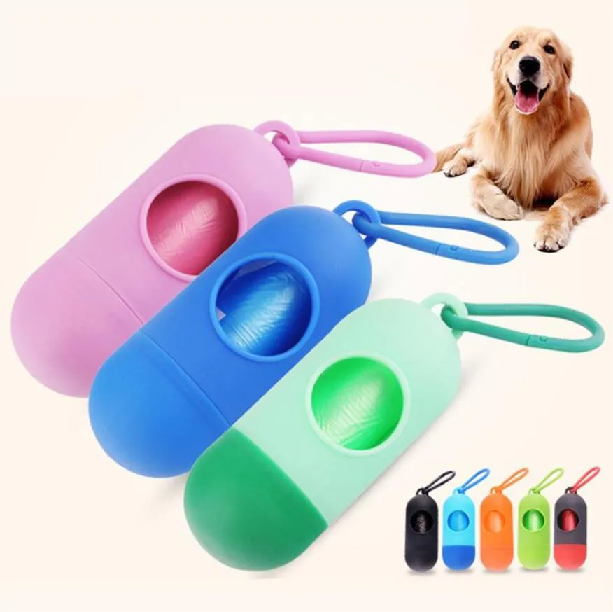 Pet Dog Toy Dispenser Poop Bag Set Sacs à ordures Carrier Holder Animal Waste Picker Outils de nettoyage pour les fournitures pour animaux de compagnie en plein air DHL