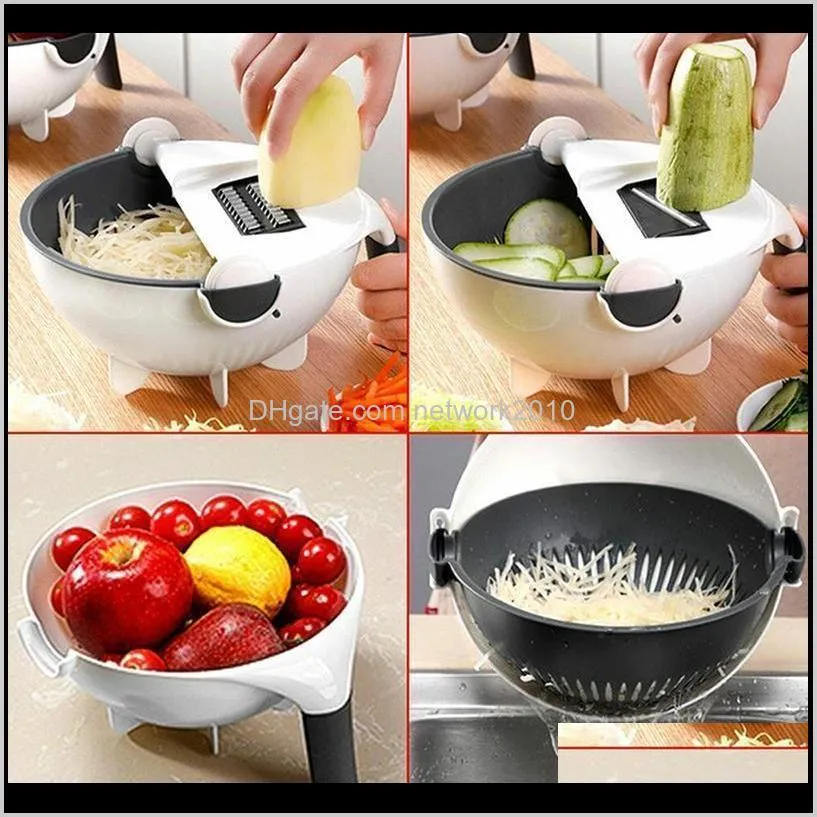 rotate vegetable cutter with drain basket manual slicer magic multifunctional veggie fruit shredder grater slicer mandoline choppers